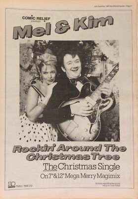 KIM WILDE AND MEL SMITH - VINTAGE PRESS POSTER ADVERT - CHRISTMAS SINGLE - 1987