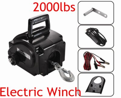 12v 2000lbs Portable Marine/Yacht Electric Winch Rubber Boat Tractor Hoist Winch