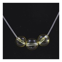 Steine Und Mineralien. Halskette Mit 3 Citrin Perlen 8 Mm Edelstahlkette