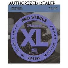 D'Addario EPS515 ProSteels Electric Guitar Strings Medium Gauge 11-50