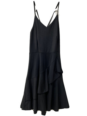 Glory Sunshine short black flowy spaghetti strap dress size Large *NEW*