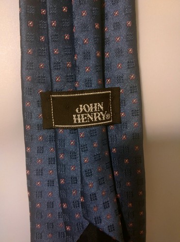 Men's John Henry Blue Pattern Neck Tie, 3.25 X 56 - Picture 3 of 4