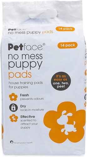 Petface 14 Pack No Mess Puppy Pads Scented Odour Free & Moisture Lock Clean Dry - Picture 2 of 8