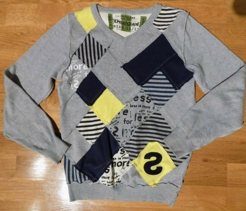 GUC DESIGUAL EURO BOUTIQUE BOYS 100% COTTON SWEATER PULLOVER HIGH END SZ 11 12