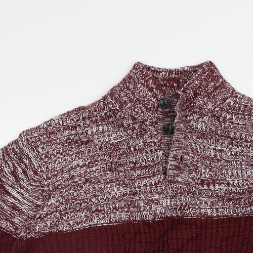 M&Co Womens Red Collared Acrylic Blend Jumper Size XL - Picture 4 of 12