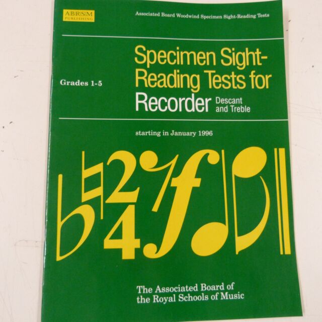 SPECIMEN SIGHT READING TESTS for RECORDER grade 1-5 1996 abrsm SPECIMEN SIGHT READING TESTS for RECORDER grade 1-5 1996 abrsm