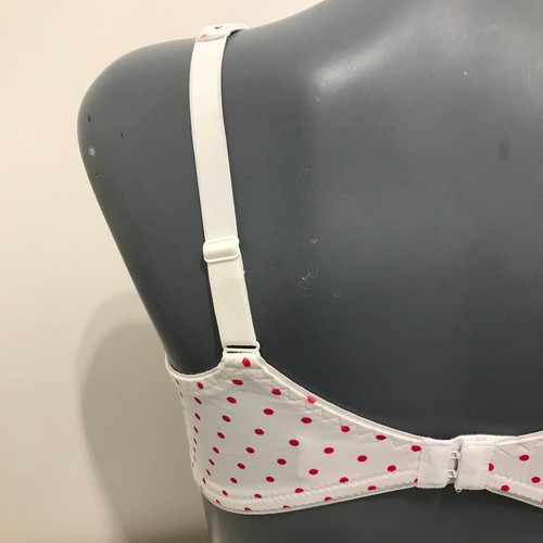 White polka dot Bras 48C Soft Cup Wirefree No padding pink & green Pack of 2 - Picture 9 of 11