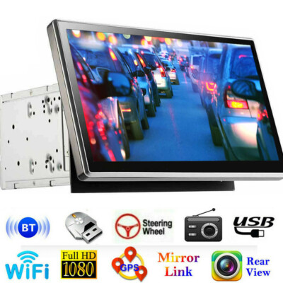 Rotatable 10.1'' Smart Android 10 WiFi Double 2DIN Car Radio Stereo GPS Bluetooth