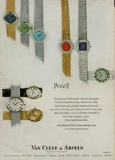 1967 Piaget Ultra Thin Women's Watch Gemstones Multi Color Vintage Print Ad