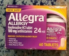 Exp 1/26 ALLEGRA Allergy 24Hr 180mg 60 Tablets Exp 1/26 IMPERFECT BX