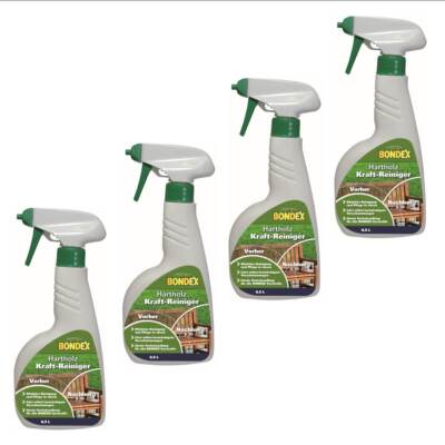 BONDEX Hartholz-Kraftreiniger, 4x 0,5l, farblos, für hartnäckige Verschmutzungen