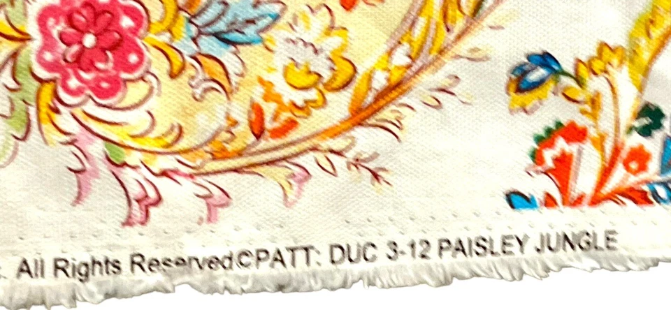 Paisley Jungle Zebra Cheetah Cotton Fabric Multicolor 46” x 44” - Image 3 of 4