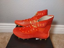 UA UNDER ARMOUR HIGHLIGHT MC FOOTBALL CLEATS, US MENS 11, 3023716-600, RED