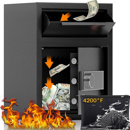 1,8 CUB Depository Drop Safe feuerfest, Front Drop Slot Lock Box mit Digital Co - Bild 1 von 7