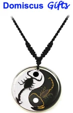 New! Real INSECT Yin Yang Brown Black SCORPION NECKLACE Jewelry PENDANT