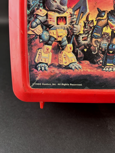 Vintage 80's Battle Beasts TV Show Lunch Box Plastic Red Hasbro Aladdin 1986 - Picture 4 of 16