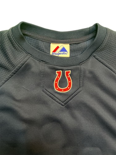 Vintage Majestic Indianapolis Colts Sweatshirt Therma Base Blue Logo Embroidered - Bild 3 von 12