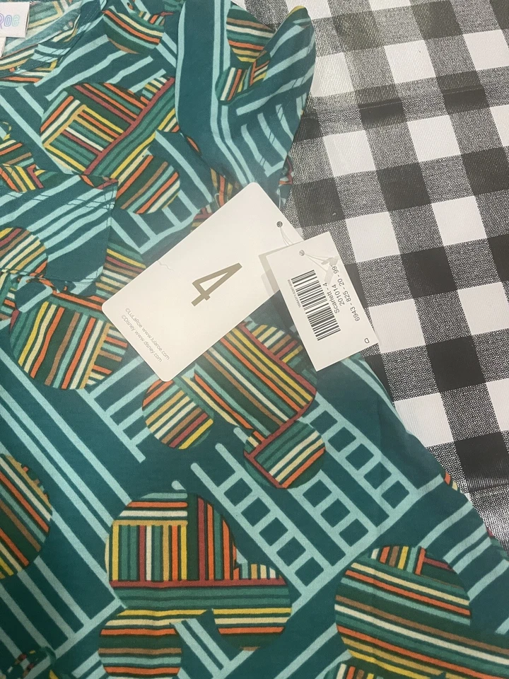 LuLaRoe Scarlett Swing Dress Size 4 Disney teal green mickey mouse NWT - Imagem 4 de 4