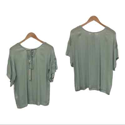 Symphony mint green tie back blouse