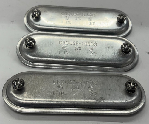 CROUSE-HINDS SHEET STEEL FORM 7 WEDGE CONDUIT BLANK COVER SIZE 370 1" LOT OF 3
