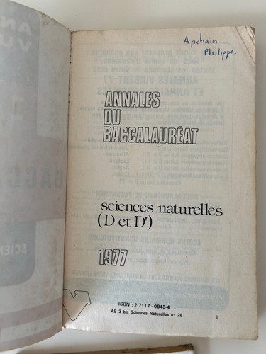 ANNALES VUIBERT BAC BACCALAUREAT SCIENCES PHYSIQUES SCIENCES NATURELLES 1977 - Photo 5/11