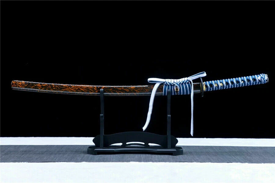 Folded Damascus Steel Sharp Japanese Samurai Sword Katana Full Tang Battle - Image 2 of 4