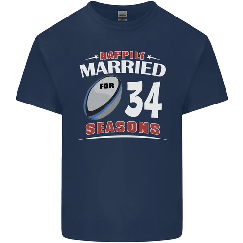 34 Year Wedding Anniversary 34th Rugby Mens Cotton T-Shirt Tee Top - Picture 110 of 110