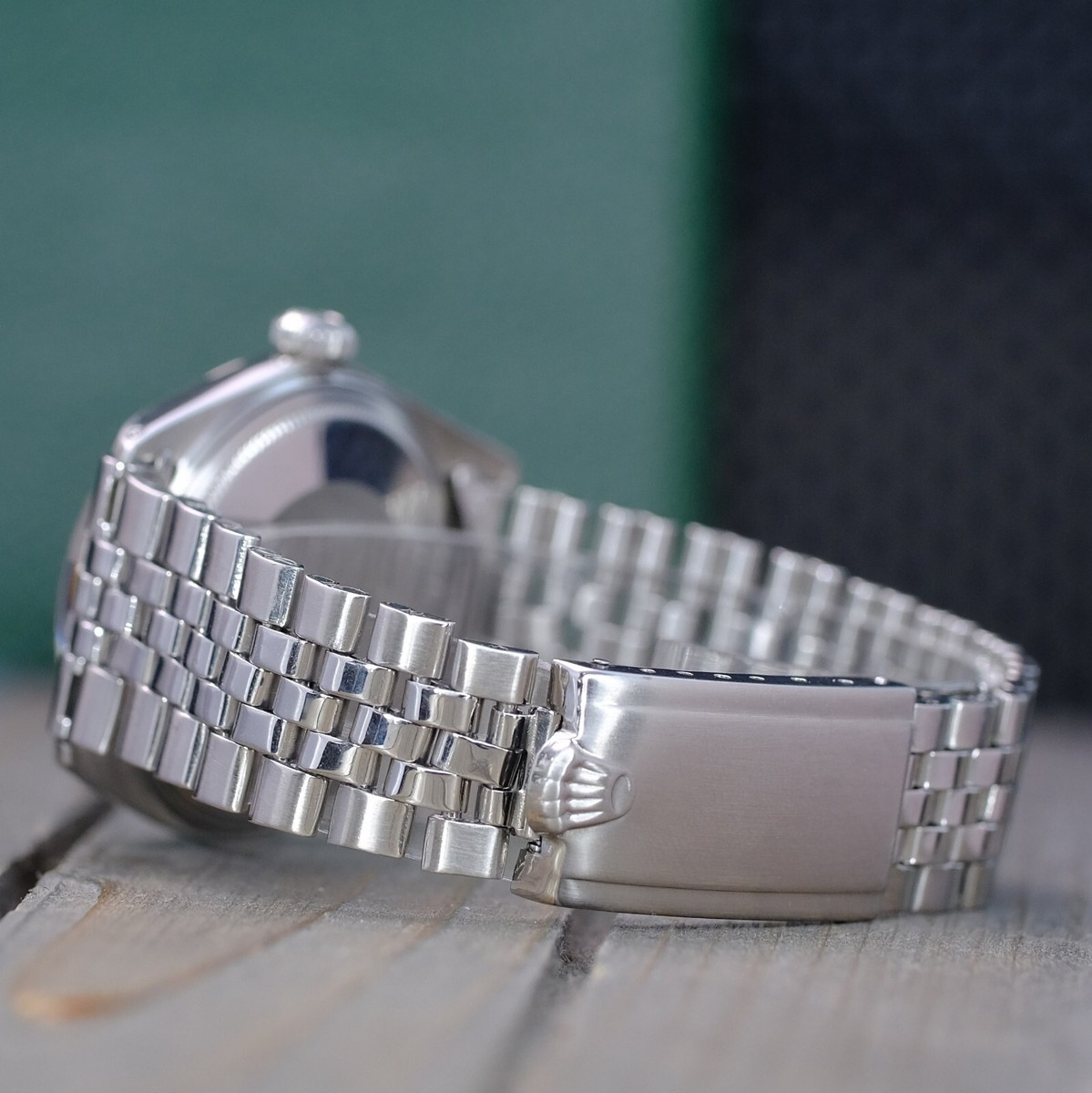 ROLEX MEN'S DATEJUST WATCH SS BLUE DIAMOND DIAL FLUTED BEZEL
