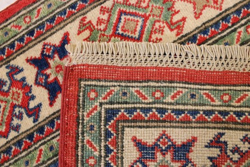 3'10" x 5'5" ft. Afghani Kazak Vegetable Dye Hand Knotted Oriental Wool Area Rug - Picture 7 of 8