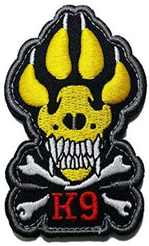 K9 Crossbones Killer Attack Service Dog Fastener Embroidered Army Swat Patch - Picture 4 of 7