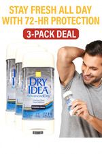 3 Pack Dry Idea Clear Gel Antiperspirant and Deodorant Powder Fresh 3 Ounce