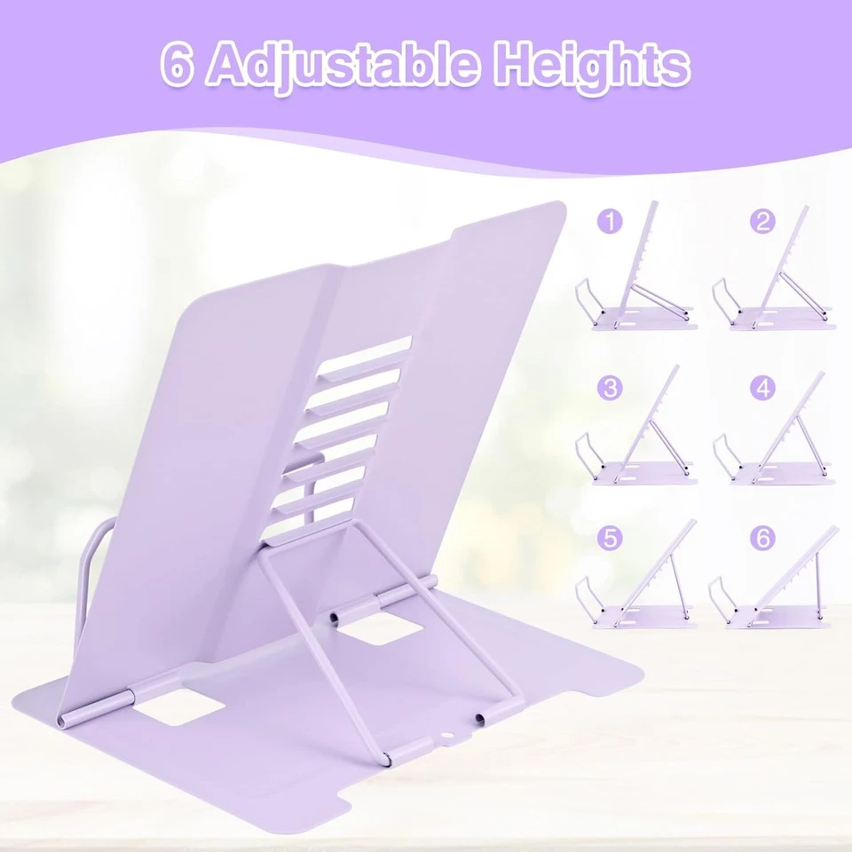 WuGU Buchständer Metall, verstellbarer Faltbarer Buchständer kinder, M - Bild 4 von 4