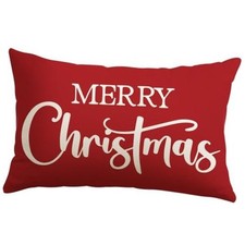 Merry Christmas Lumbar Throw Pillow Covers 12x20 20" x 12" Pack of 1 Red