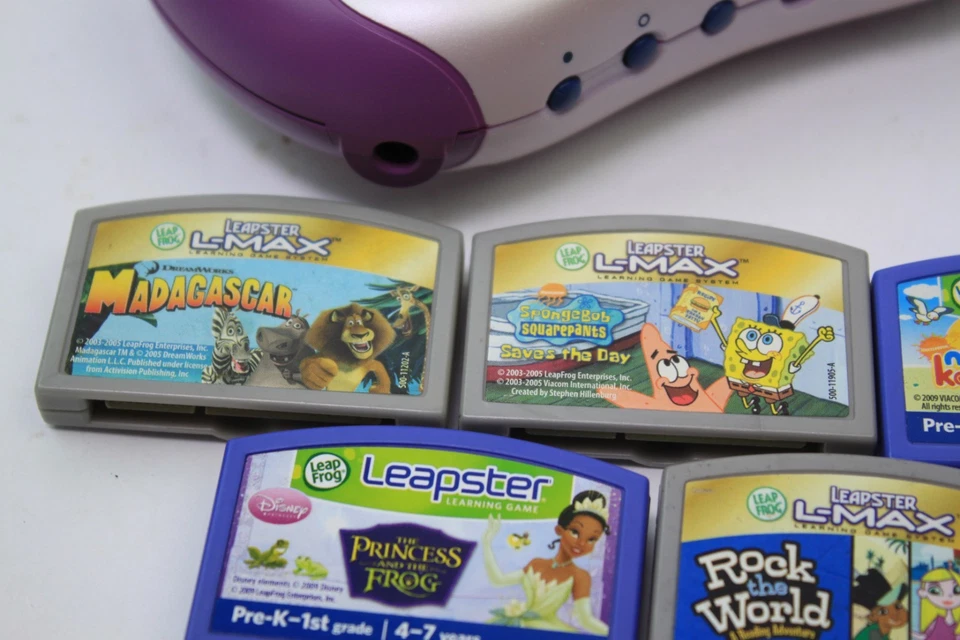 LeapFrog Leapster 2 Pink Purple Learning Game Console w 5 Games - Image 4 of 4