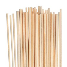 50 PCS Wooden Dowel Rods, Square Dowels 1/8" x 12" 50pcs , wood color