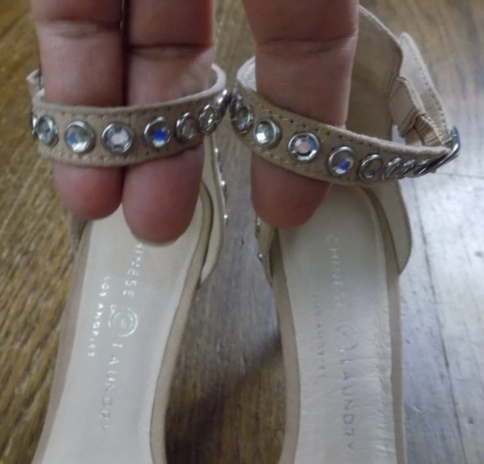 Sandalias Starshine Chinas Lavandería SEXY Correa al Tobillo 3" Tacones Estrás Remaches 6 Foto 3 de 4