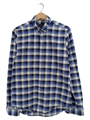 ZARA Man Chemise Homme Bleu Carreaux Slim Fit Casual (EU 46, INT S) - Photo 1/3