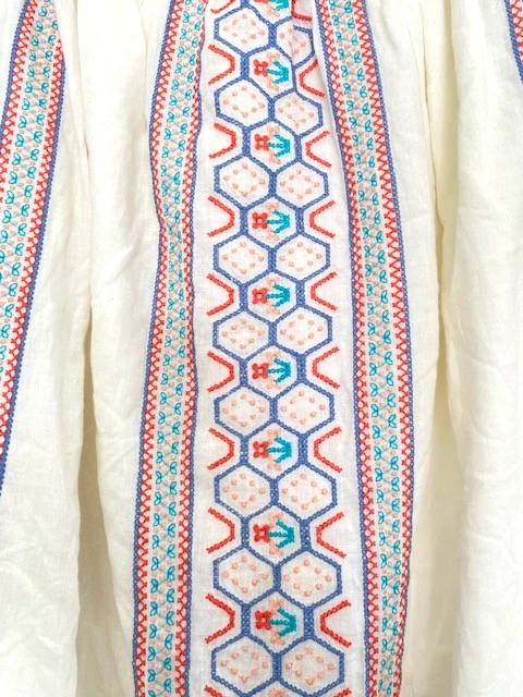 Falda Boho Bordada Campesina Hazel Anthropologie Algodón Muselina Encaje Hippie Media Foto 2 de 4