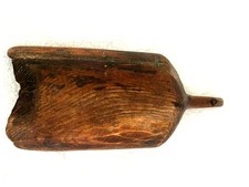 Primitive early hand made General Store large 17.5" wooden feed Grain Scoop