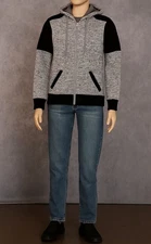 Brooklyn Standard Men’s Jacket Hoodie With Zipper Small Black Gray Y2K Warm