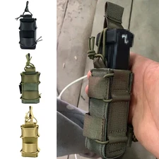 Tactical Molle 9mm Single Open-Top Nylon Pistol Magazine Pouch Mag Holder Bag