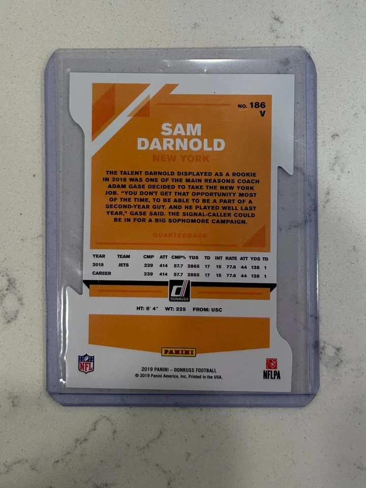 2019 Panini Donruss Sam Darnold Foto Variações Prova de Imprensa Prata Die Cut /75 - Imagem 2 de 2