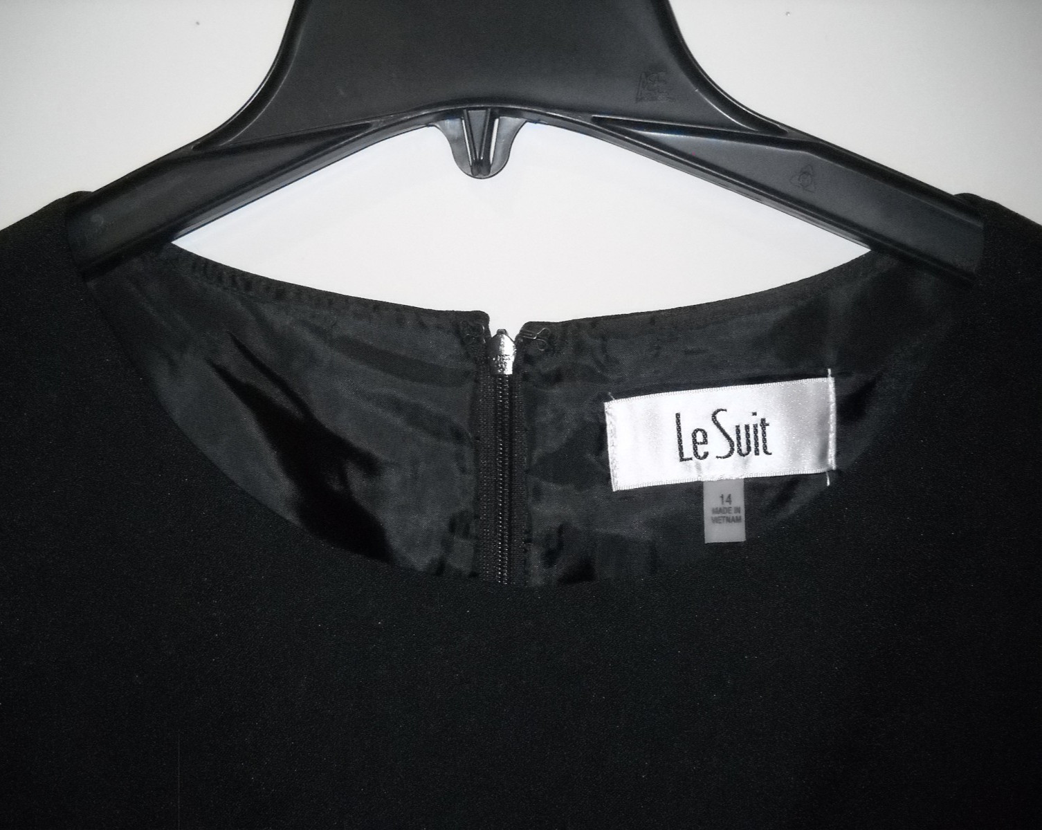 NWT Le Suit Women 14 Sapphire Blue Black Tweed Jacket Blazer Black Dress $240