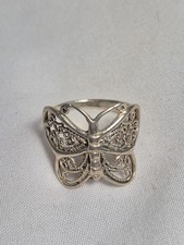 Vintage 925 Sterling Silver Butterfly Filigre...