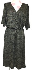 Women's Apt.9 Heathered Thin Sweater Dress Tie Waist Medium Faux Wrap Soft