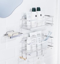 KINCMAX Shower Caddy Soap Holder SUS304 Stainless Steel Wall Mount 3 Baskets