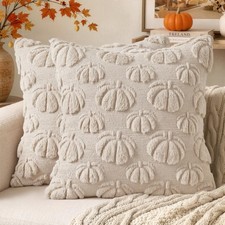 Fall Decor Pillow Covers 18x18 Set of 2 Pumpkin Beige Fall Decorations for Home,