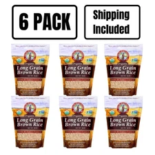 Organic Long Grain Brown Rice | 5 lb | Pack of 6 | Non-GMO | Shipping Included |