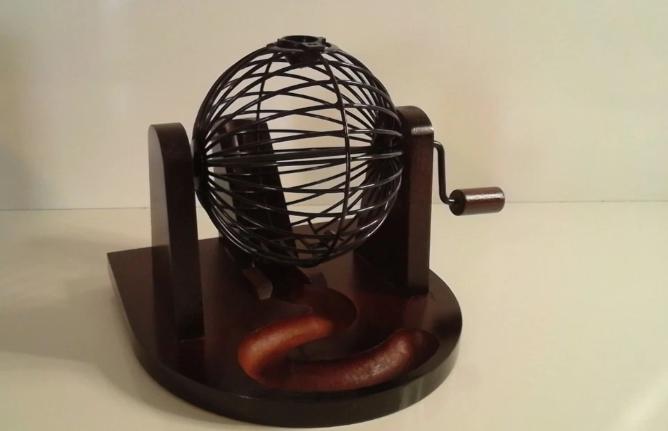 Juego de bingo de madera maciza Cardinal Game Gallery, jaula, tarjetas, fichas, caja abierta nueva Foto 4 de 4