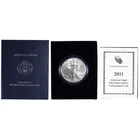 2011-W Burnished $1 American Silver Eagle Box, OGP & COA
